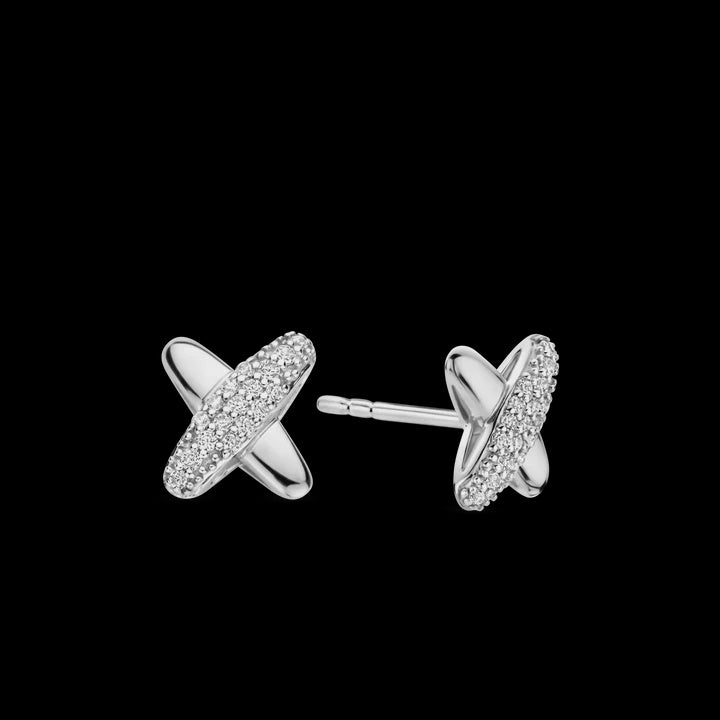 Ti Sento Silver Cross CZ Earrings 7982ZI