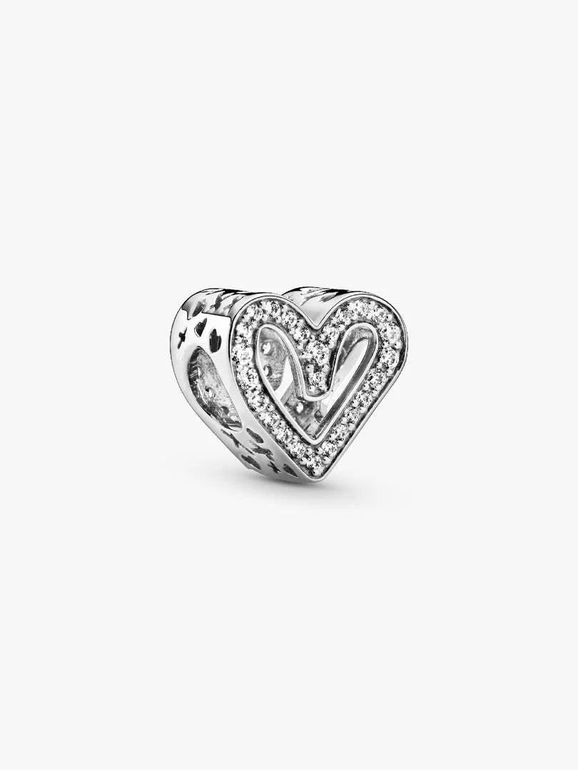 PANDORA Sparkling Freehand Heart Charm 798692C01