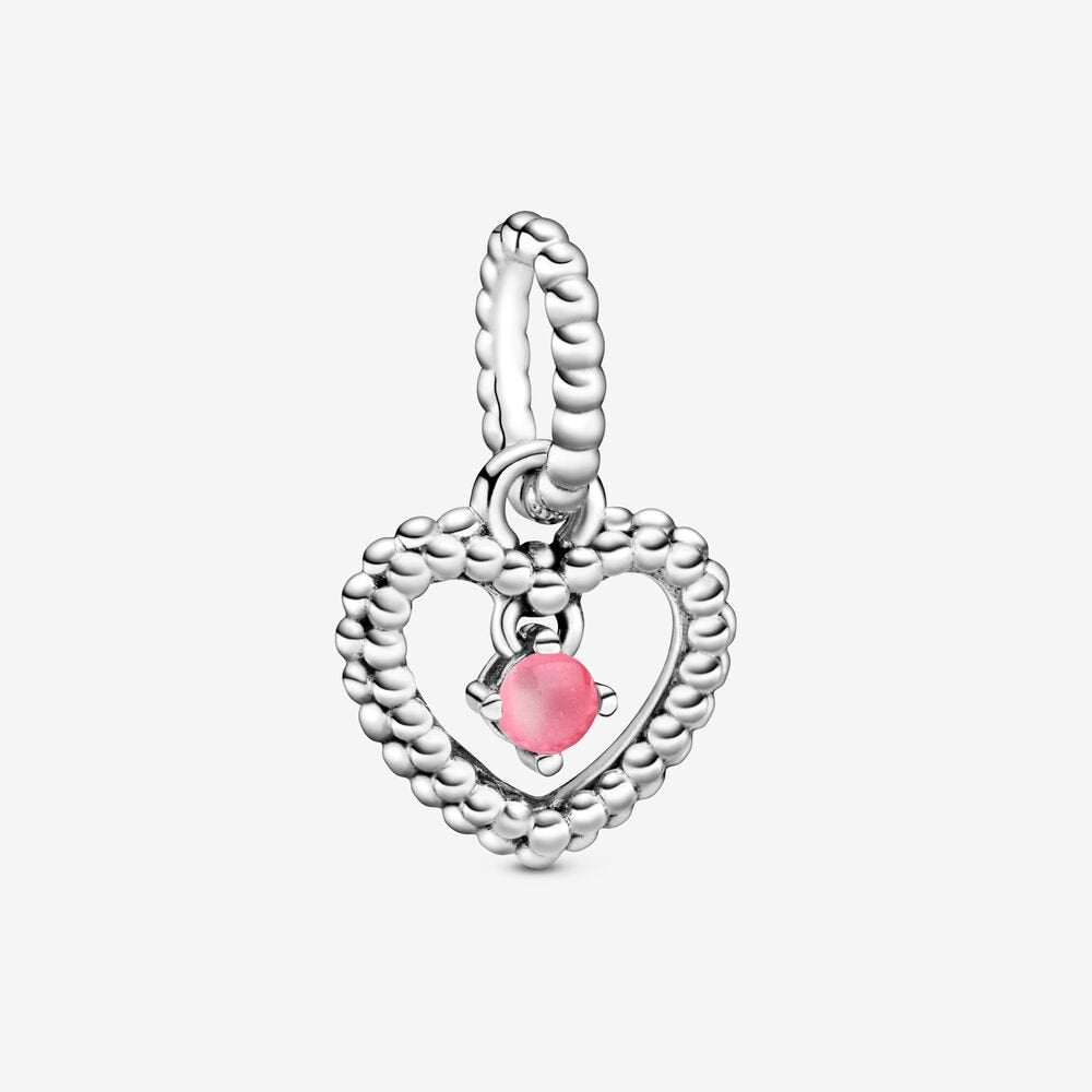 PANDORA October Birthstone Heart Dangle Charm 798854C09