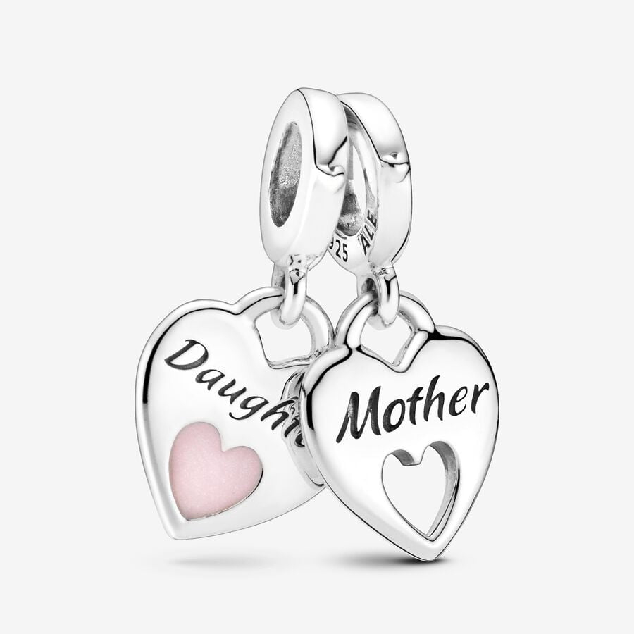 PANDORA Mother & Daughter Double Heart Split Dangle Charm 799187C01