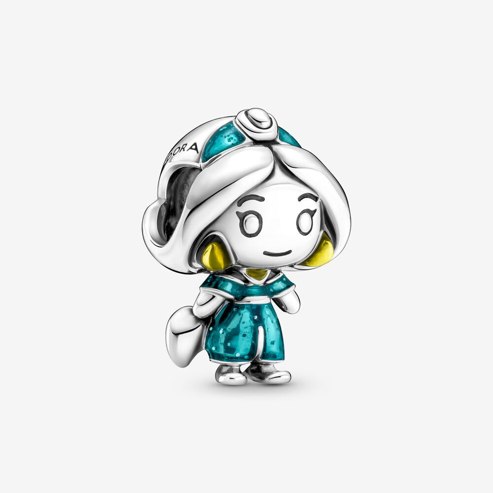 PANDORA Disney jasmine Silver Yellow and Glittery Blue Charm 799507C01