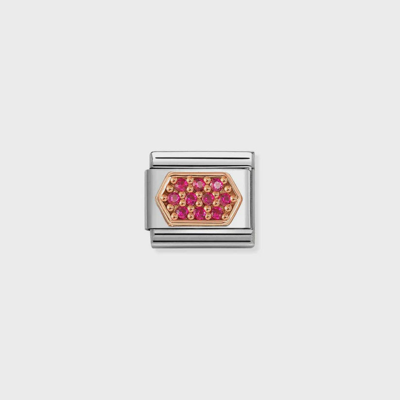 Nomination Rose Red Pave Hexagon Charm 430312-06