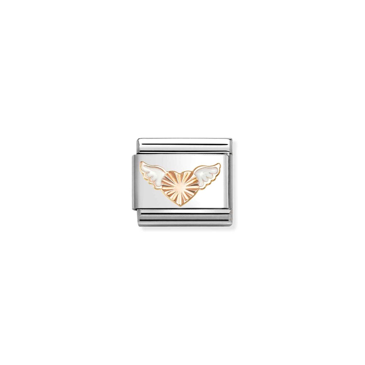 NOMINATION Rose Gold White Wings Charm 430202-46