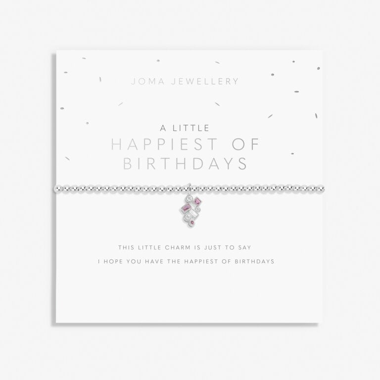Joma A Little 'Happiest Of Birthdays' Bracelet In Silver Plating 8149