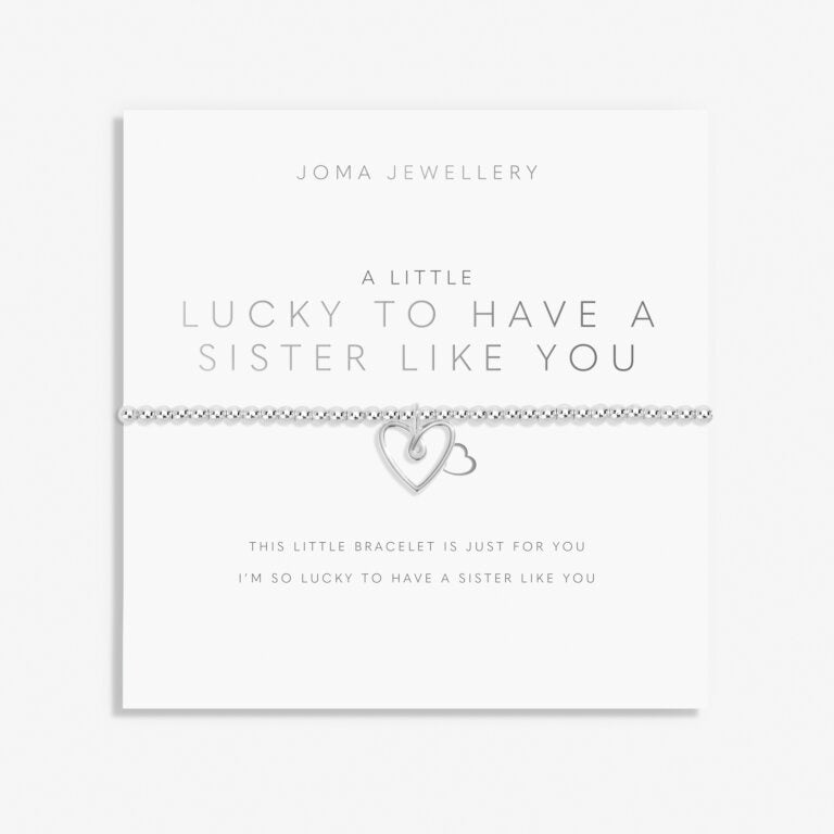 Joma A Little 'Lucky To Have A Sister Like You' Bracelet In Silver Plating 8163