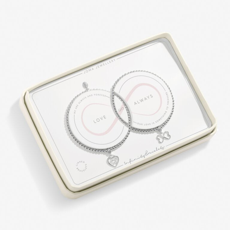 Joma Always Loved' Linked Infinity Bracelets In Silver Plating 8292