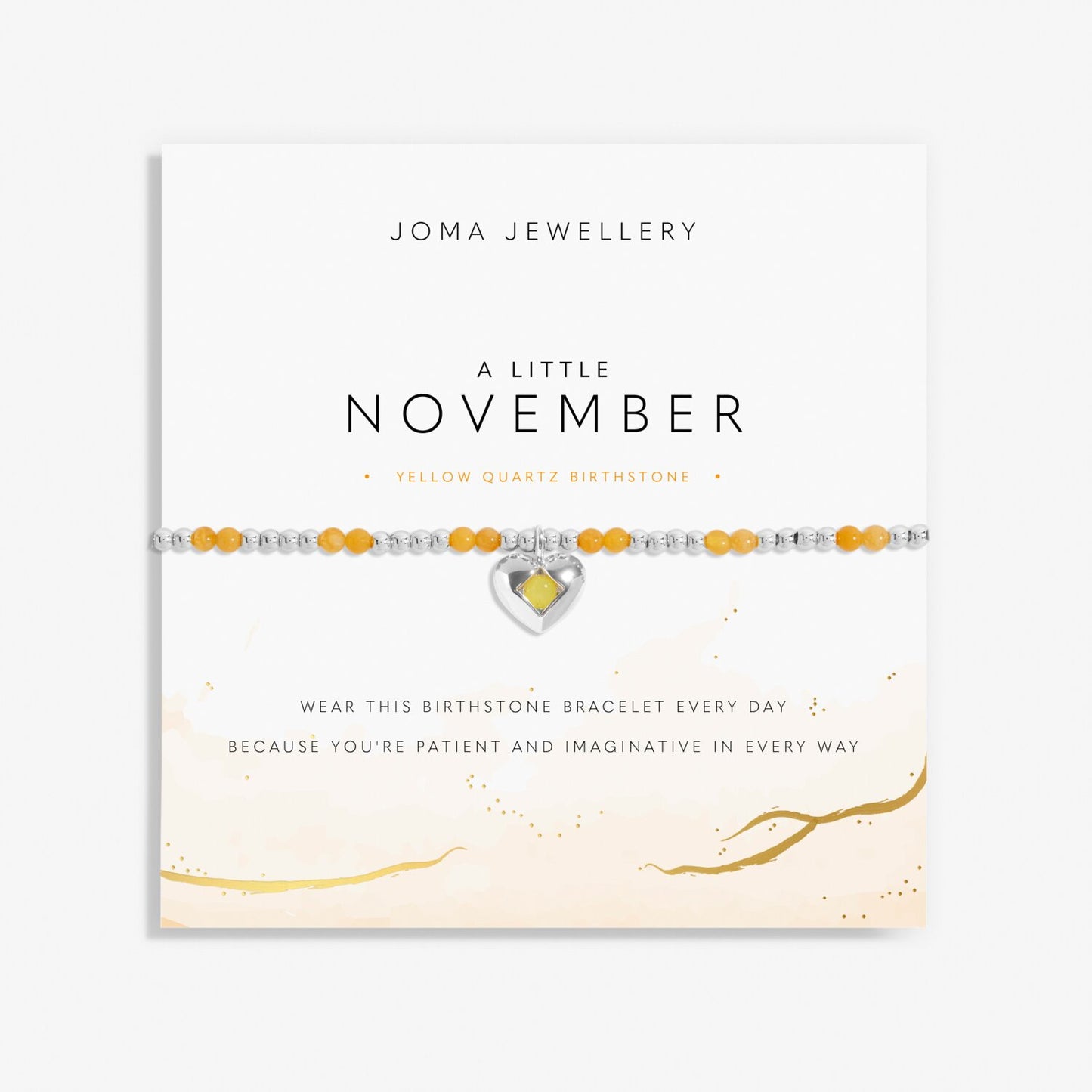 Joma Jewellery Birthstone a Little November Yellow Quartz Bracelet 8325