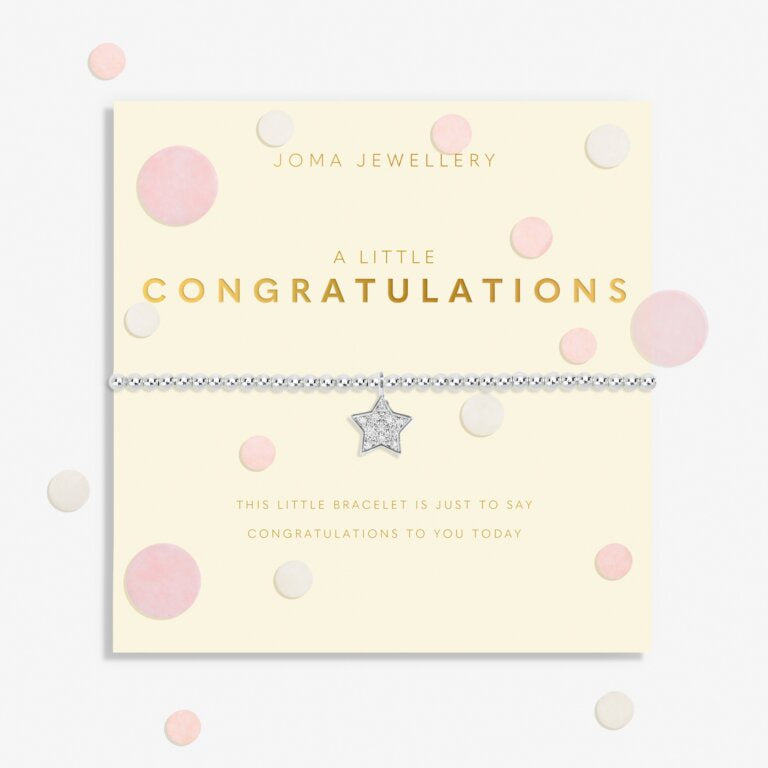 Joma Confetti A Little 'Congratulations' Bracelet In Silver Plating 8546