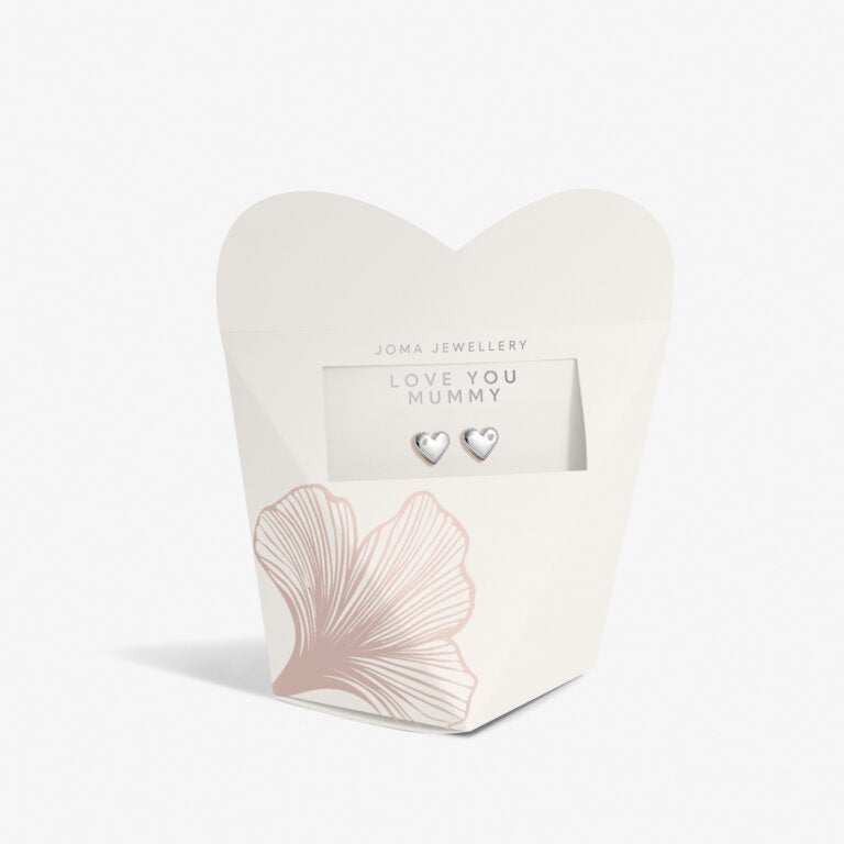 Joma Mother's Day From The Heart 'Love You Mummy' Earrings In Silver Plating 8568