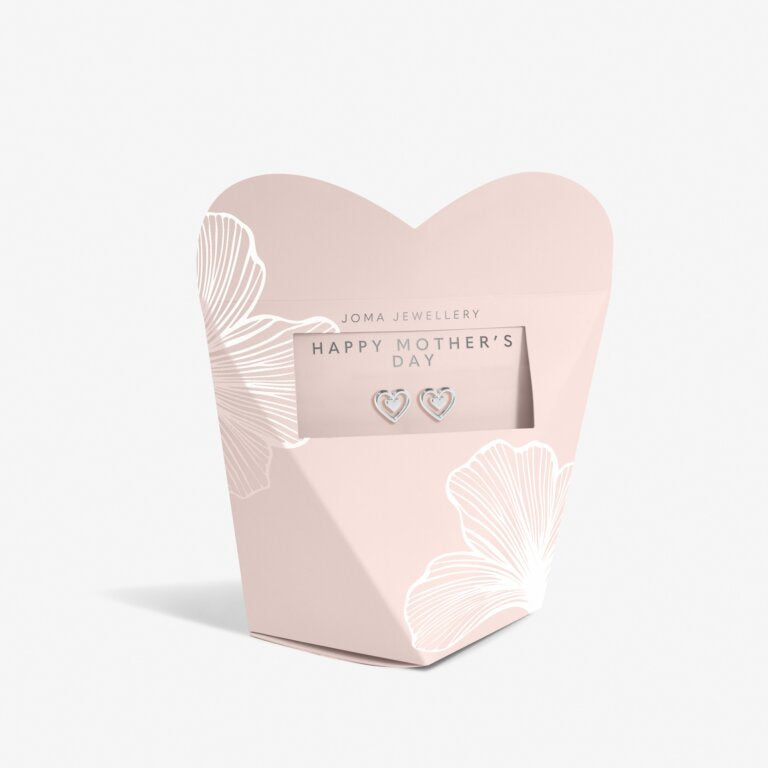 Joma Mother's Day From The Heart 'Happy Mother's Day' Earrings In Silver Plating 8570