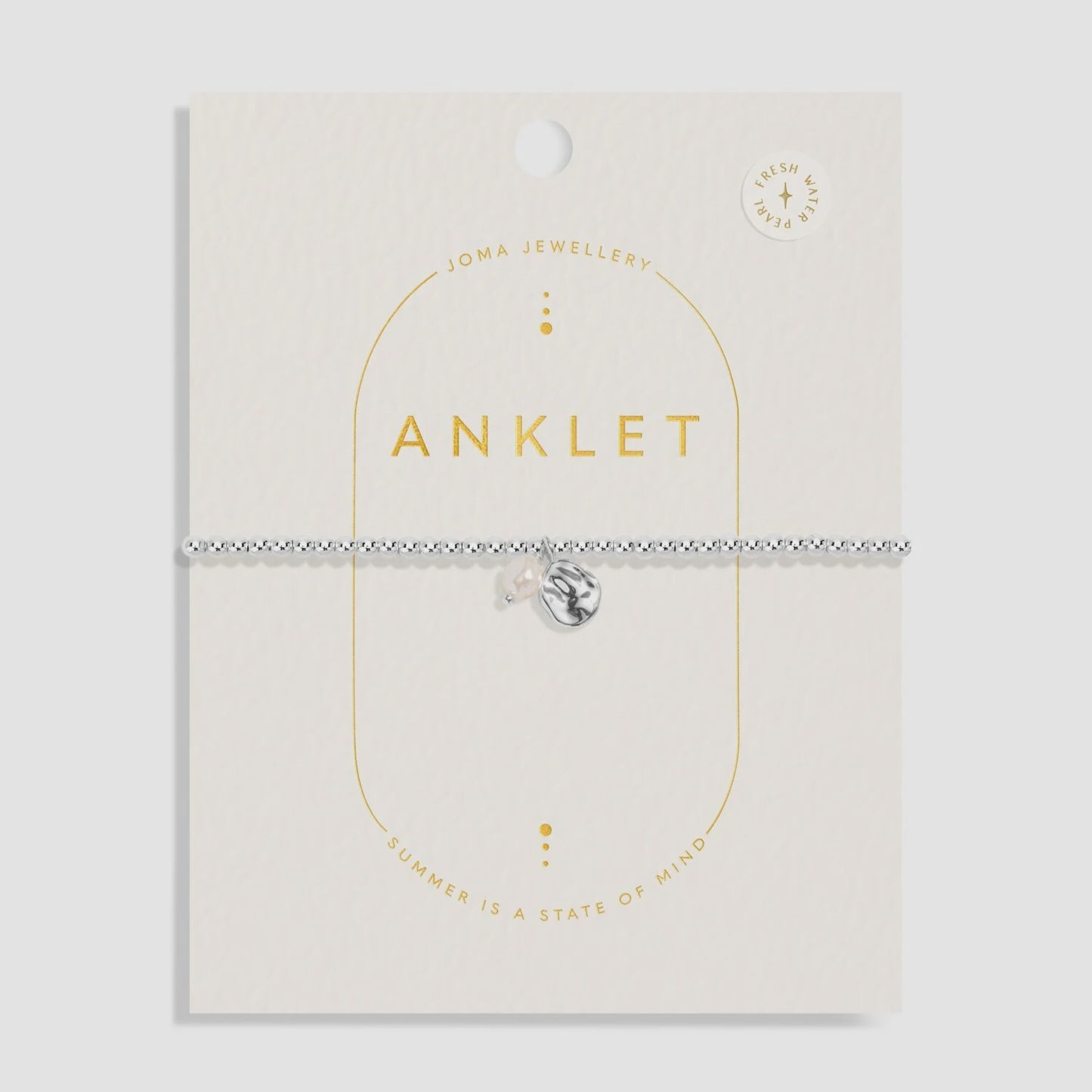 Joma Anklet Pearl Silver Plated 8625