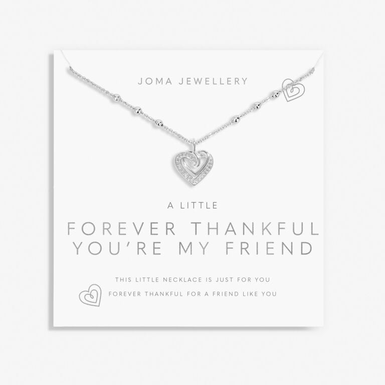 Joma A Little 'Forever Thankful You Are My Friend' Necklace In Silver Plating 8690