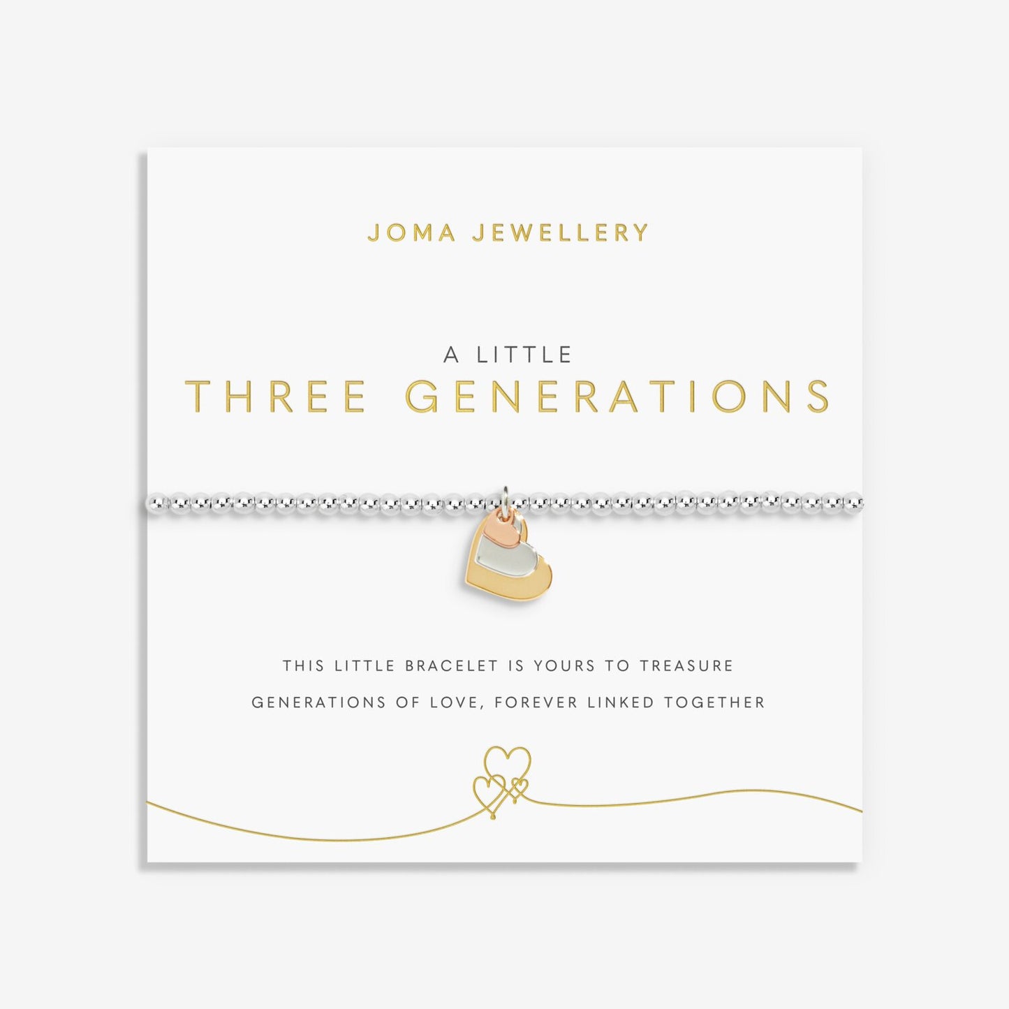 Joma A Little 'Three Generations' Bracelet In Silver, Gold, And Rose Gold Plating 9011