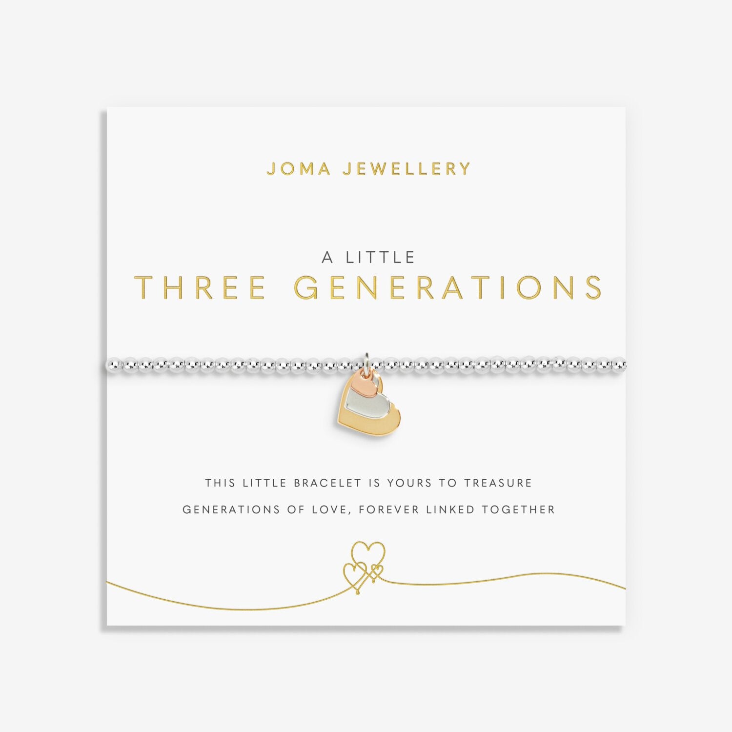 Joma A Little 'Three Generations' Bracelet In Silver, Gold, And Rose Gold Plating 9011