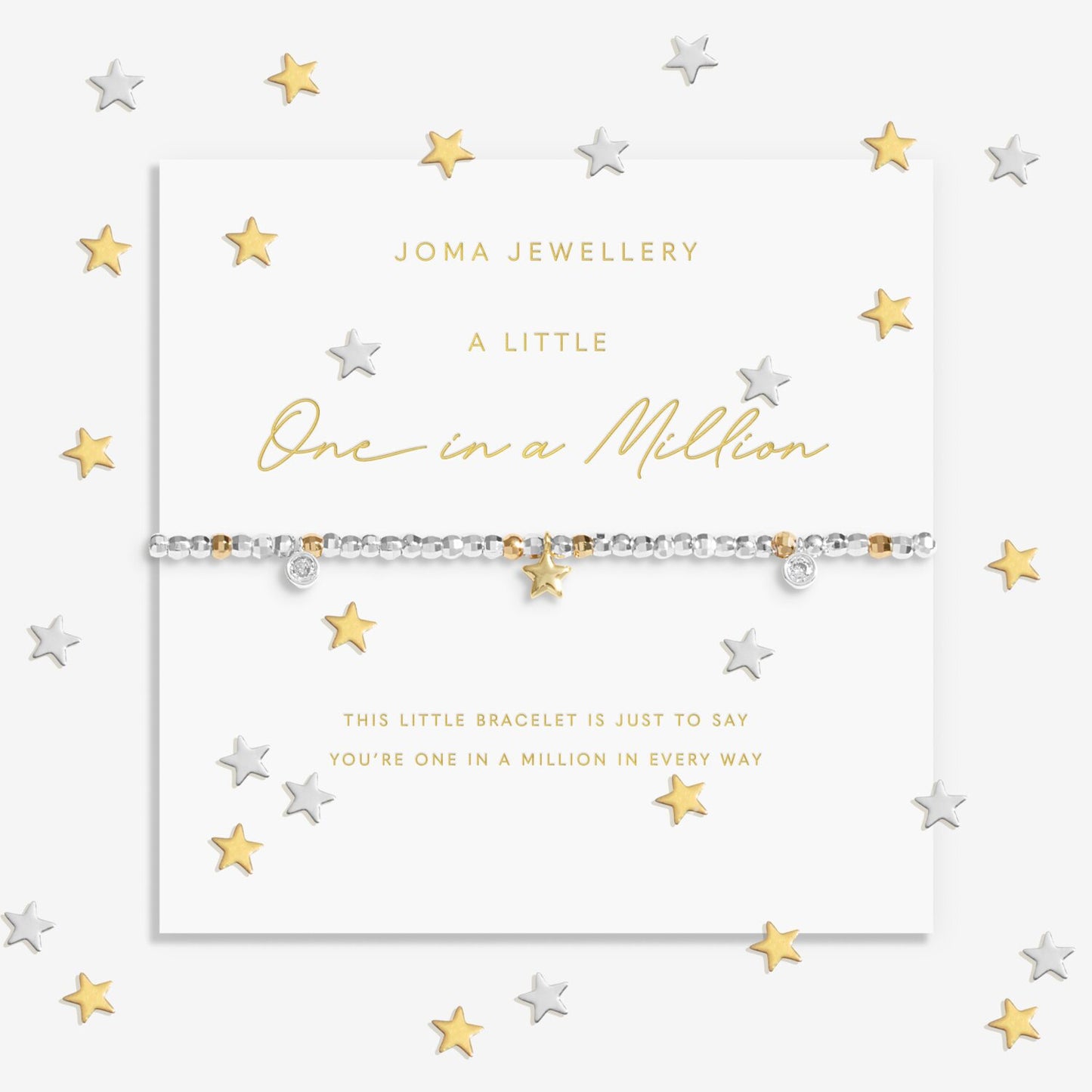 Joma Sparkle Confetti A Little 'One In A Million' Bracelet In Silver And Gold Plating 9163