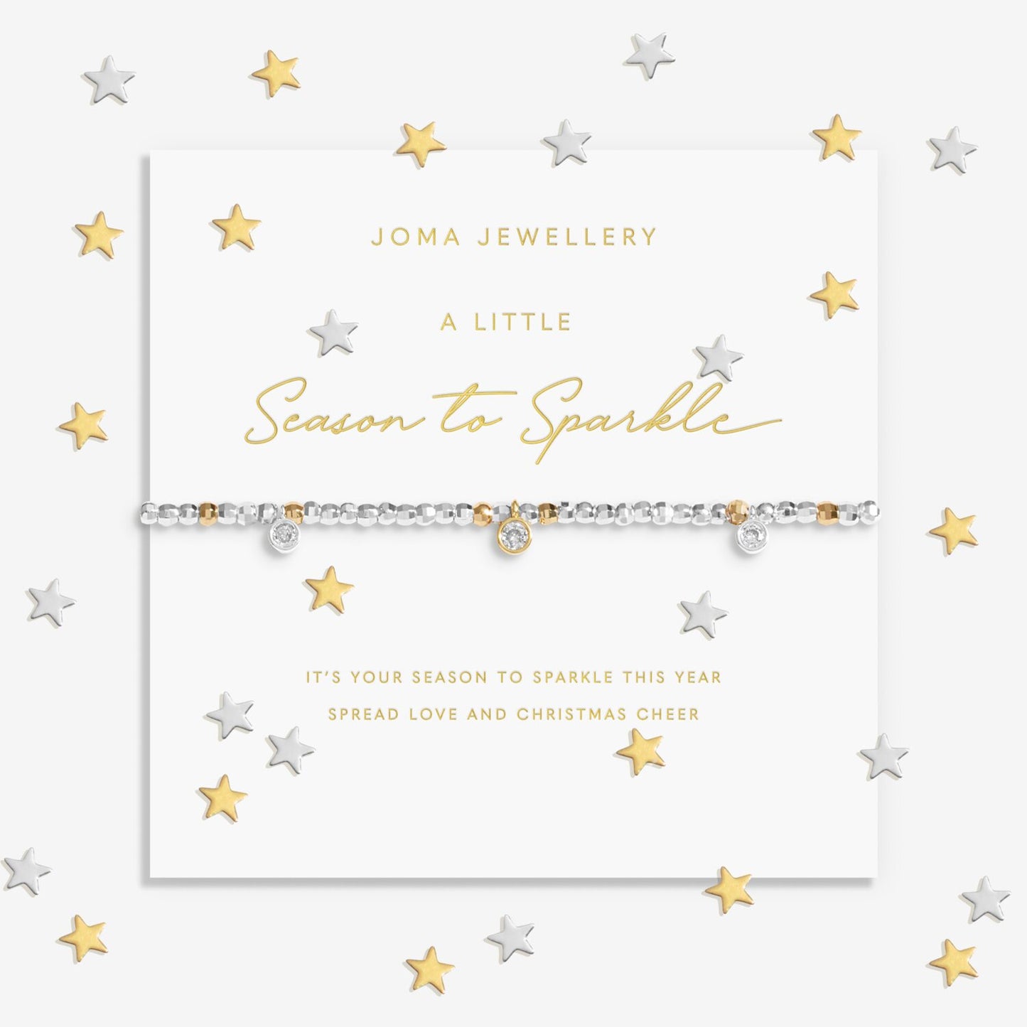 Joma Sparkle Confetti A Little 'Season To Sparkle' Bracelet In Silver And Gold Plating 9164