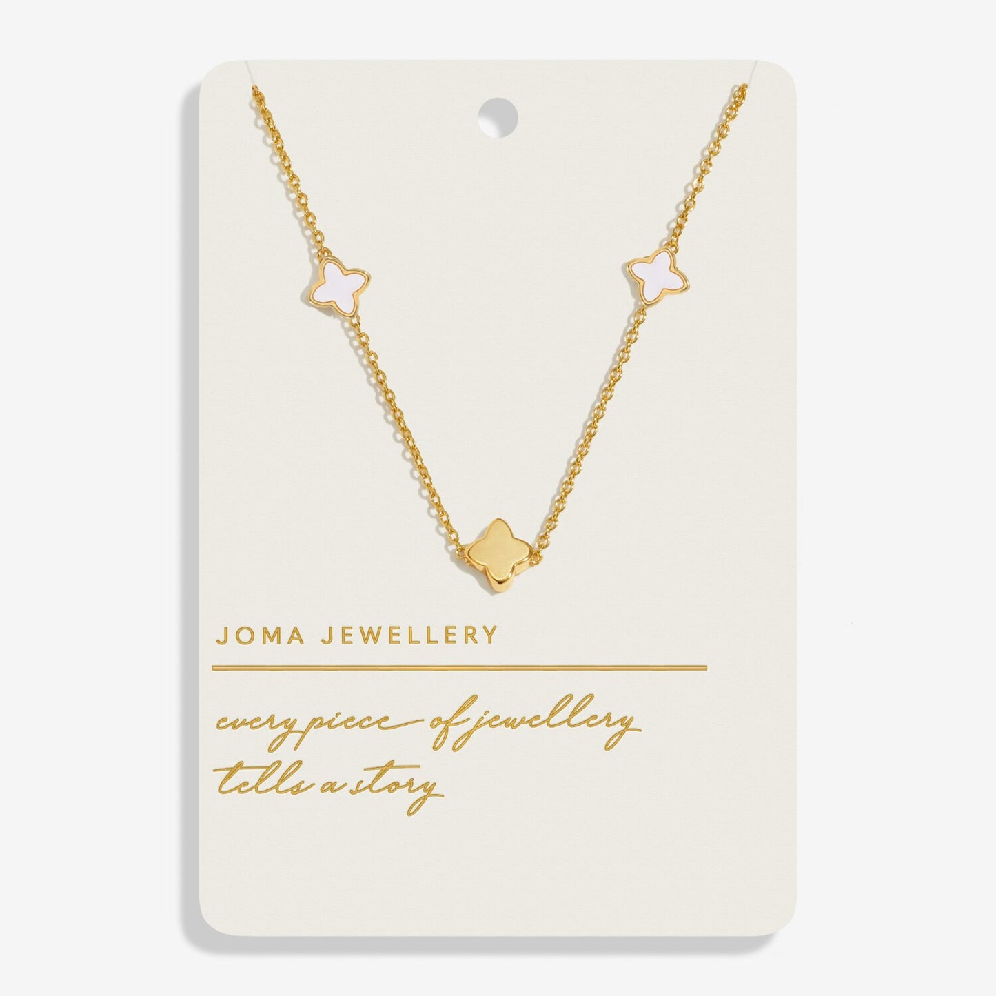 Joma Style Stories Mother Of Pearl Clover Necklace In Gold Plating 9202