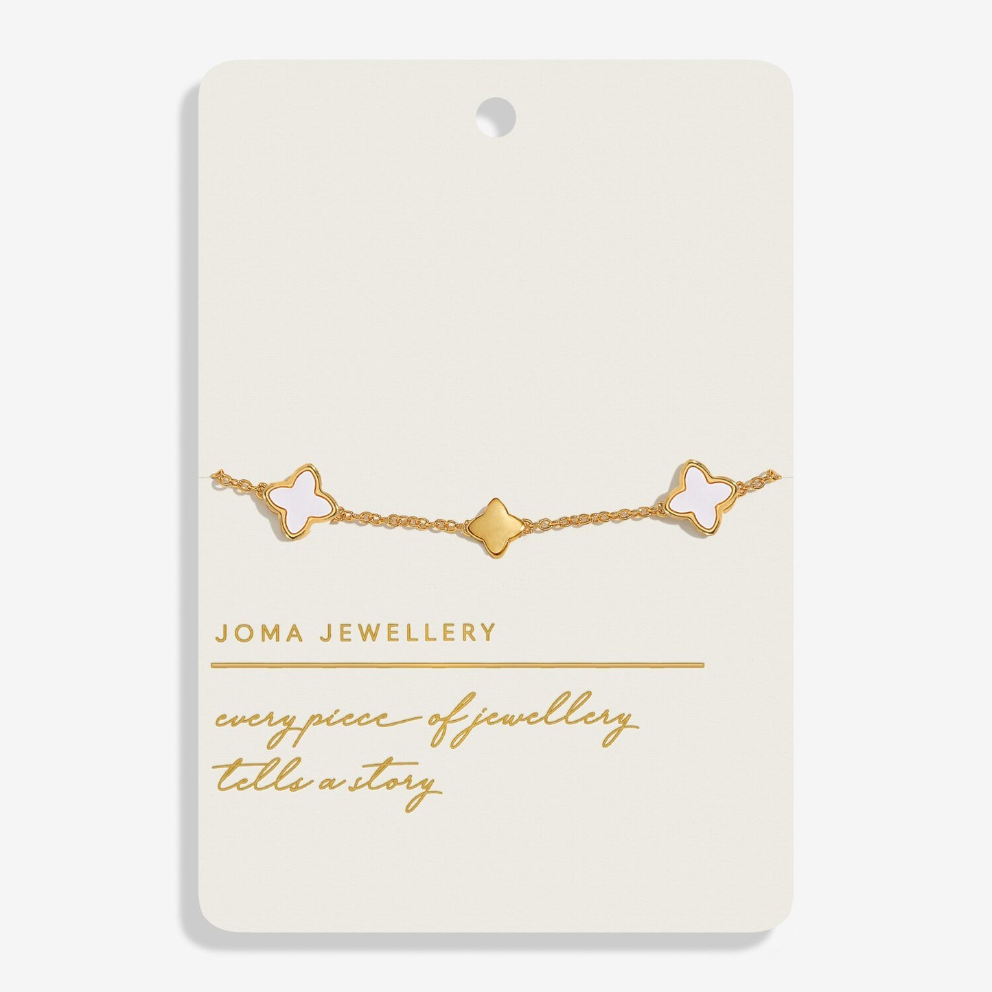 Joma Style Stories Mother Of Pearl Clover Bracelet In Gold Plating 9203