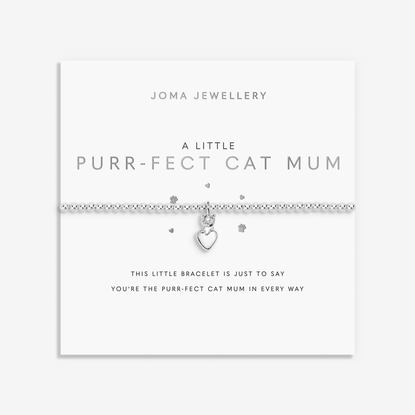 Joma A Little 'Purr-Fect Cat Mum' Bracelet in Silver Plating 9518