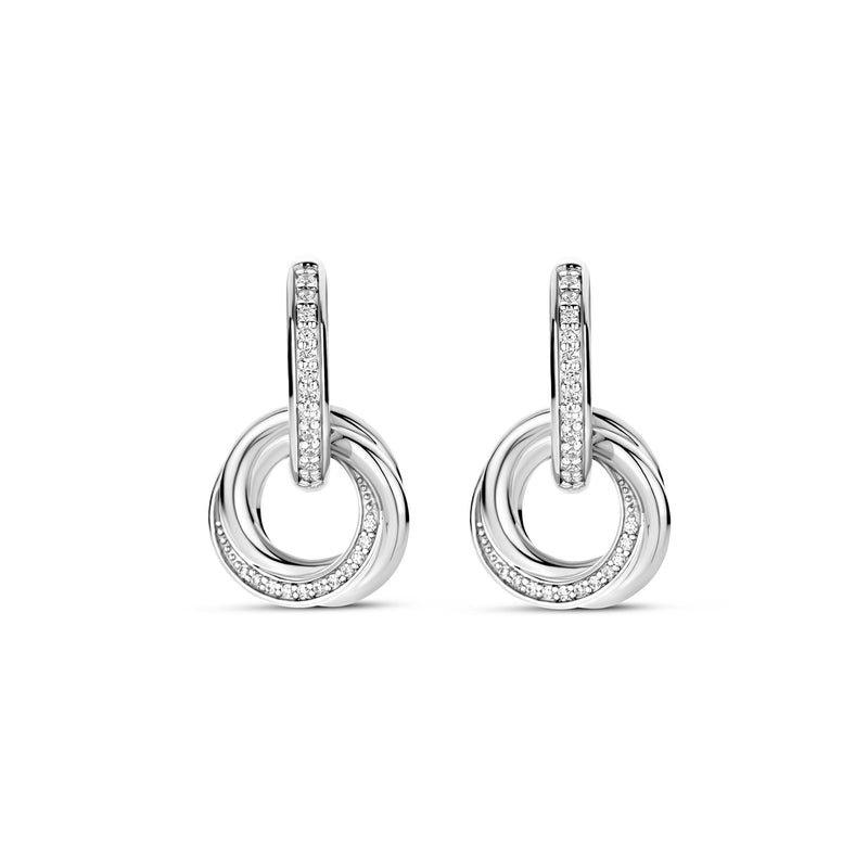 Ti Sento Silver circle drop earrings 7977ZI