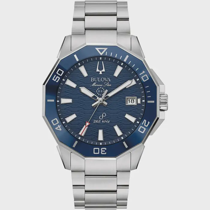 Bulova Gents Marine Star Blue Dial Watch 96B433