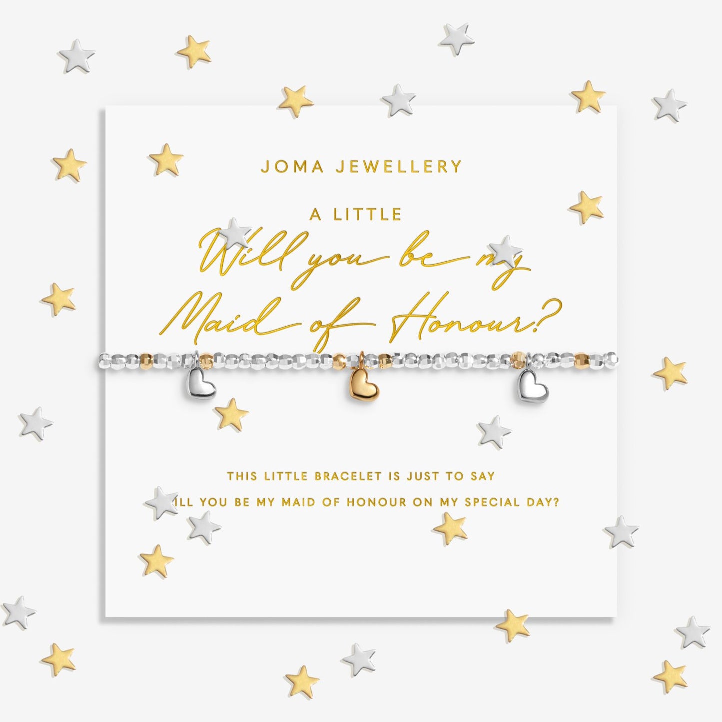 Joma Sparkle Confetti A Little 'Will You Be My Maid Of Honour' Bracelet 9745
