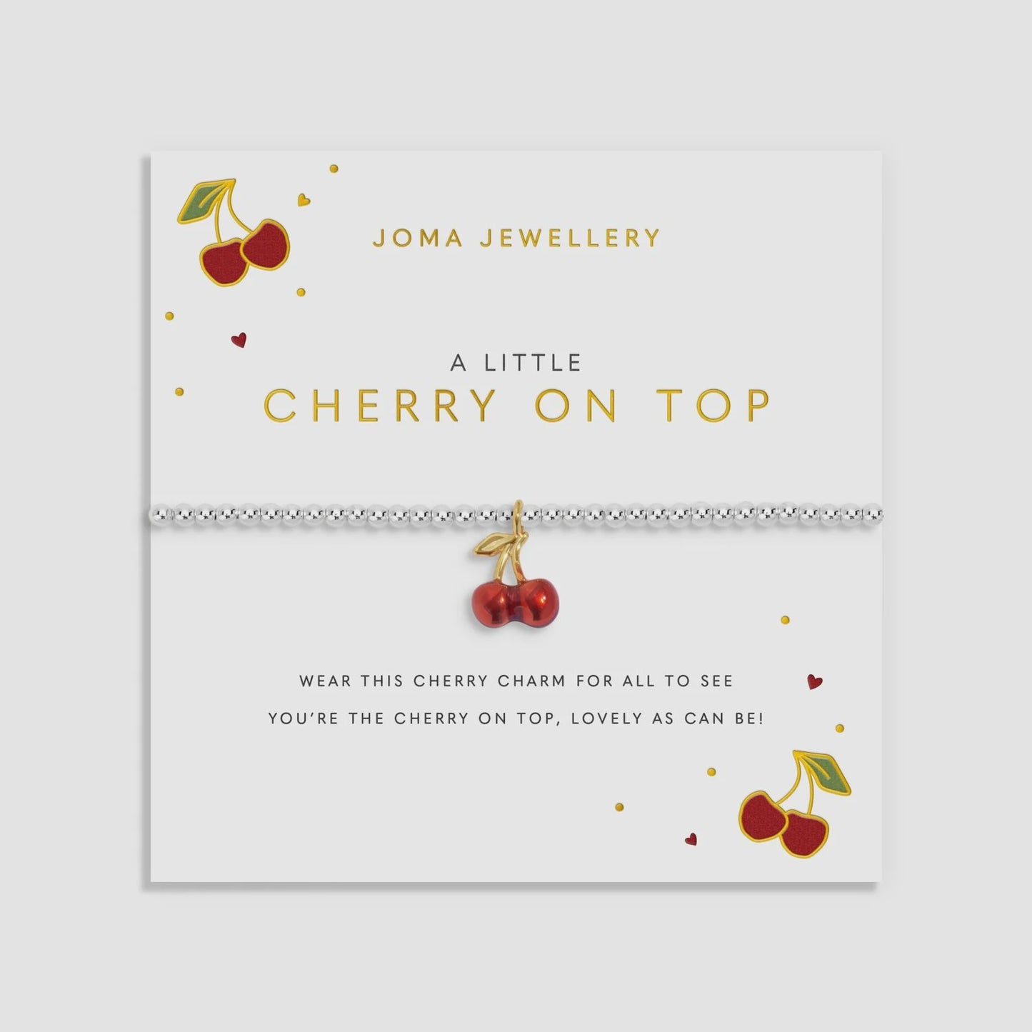 Joma A Little Vibes 'Cherry On Top' Bracelet in Silver Plating 9832