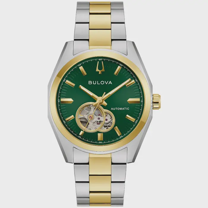 Bulova Surveyor 2 tone Green Dial Watch 98A338