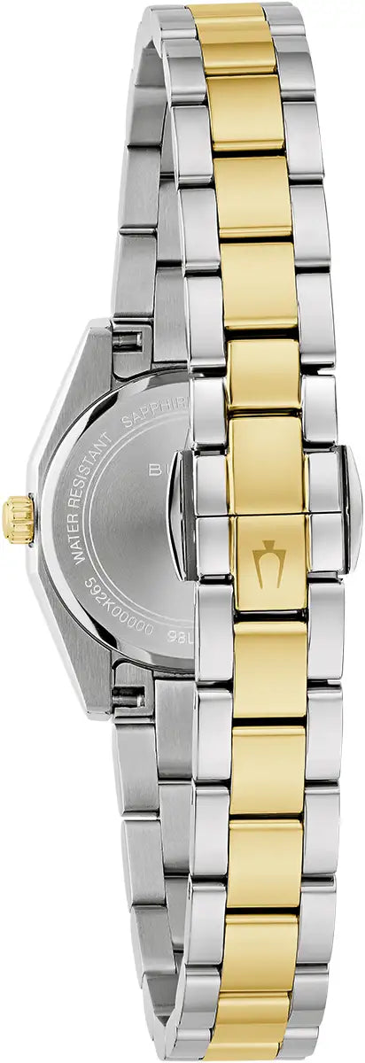 BULOVA Ladies Surveyor Two Tone Green Dial Watch 98L329