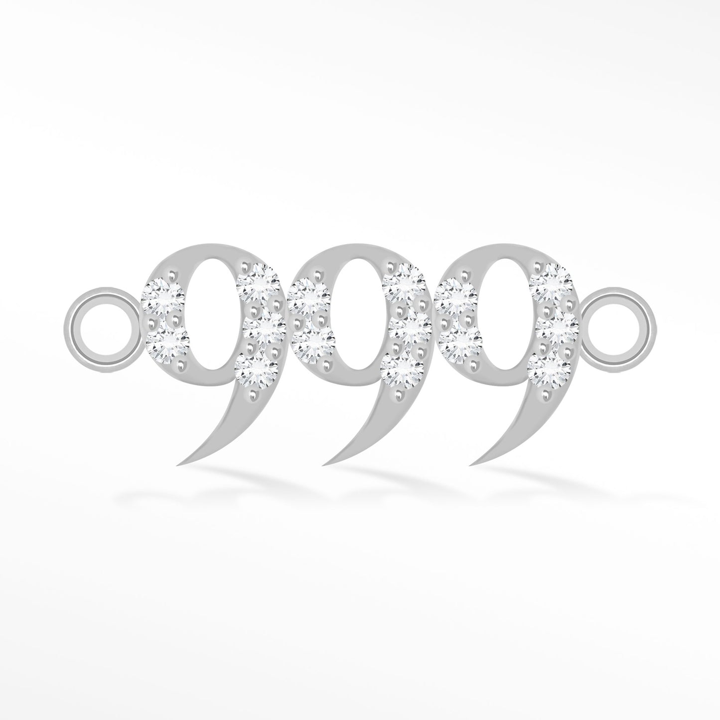 Perma Jewel Silver CZ Angel Number 999 NW1265