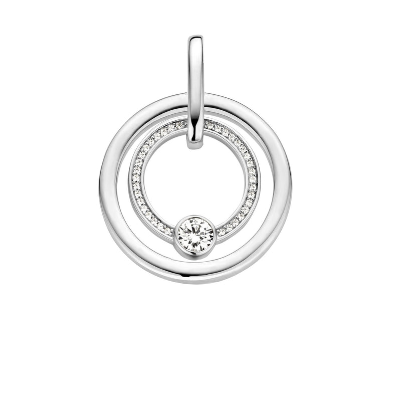 Ti Sento Silver CZ Circle Pendant 6755ZI