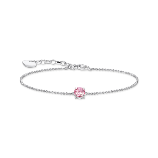 Thomas Sabo Silver bracelet with Pink Zirconia pendant A2156-051-9-L19v