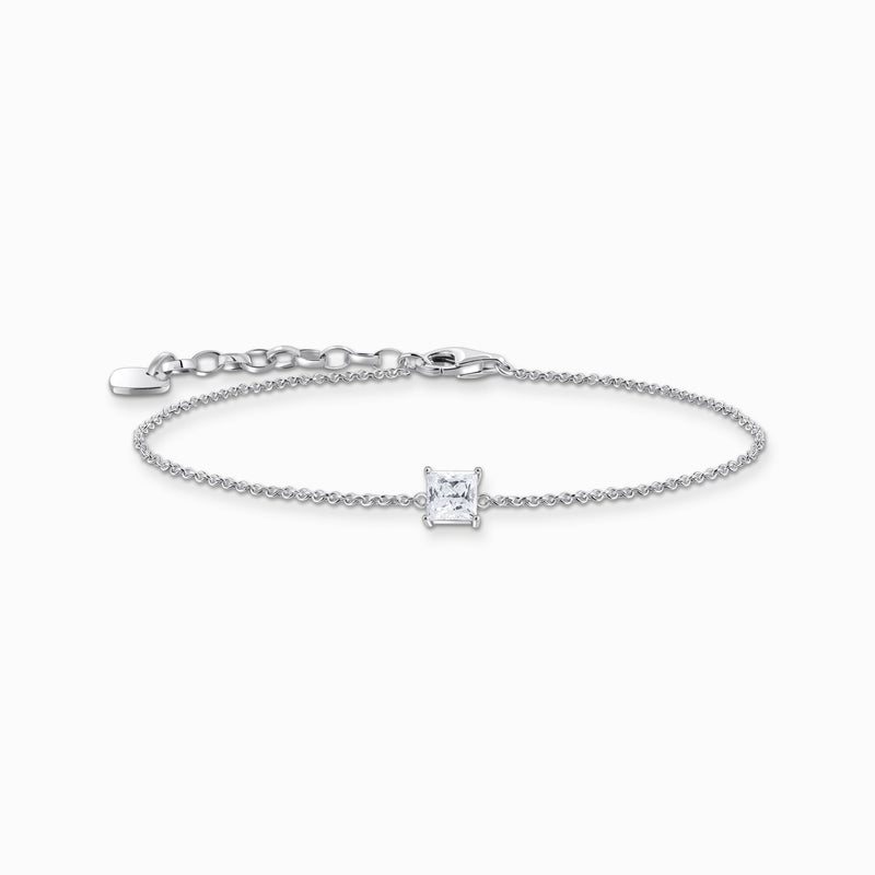 Thomas Sabo Silver bracelet with square pendant and white zirconia A2158-051-14