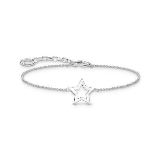 Thomas Sabo Silver Bracelet with Open Star Pendant A2162-001-21