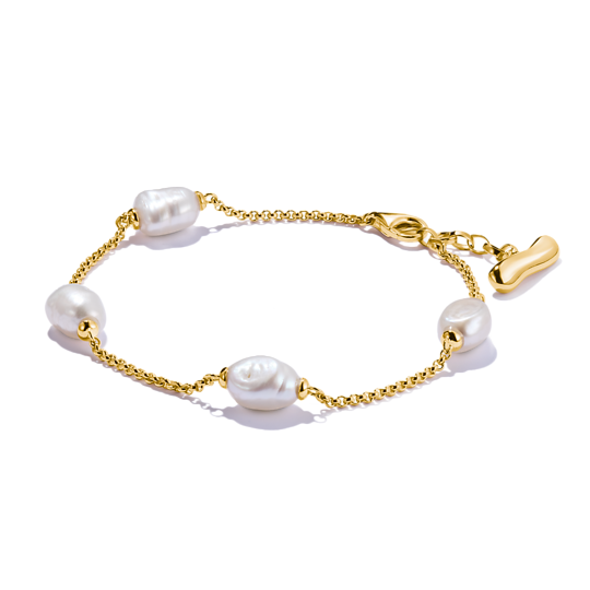 Thomas Sabo Gold Plated Bracelet with Fresh water pearls A2189-430-14-L19v