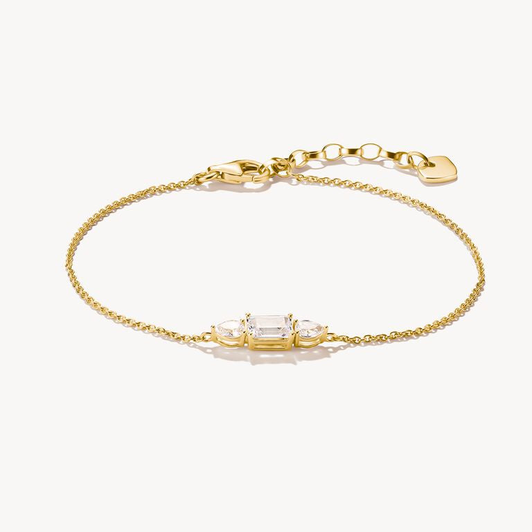 Thomas Sabo 18k Gold Plated Bracelet with Sparkling Zirconia Stones Bold Elegance A2221-414-14