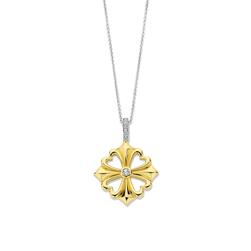 Ti Sento Gold Tone Clover Pendant 6839ZY