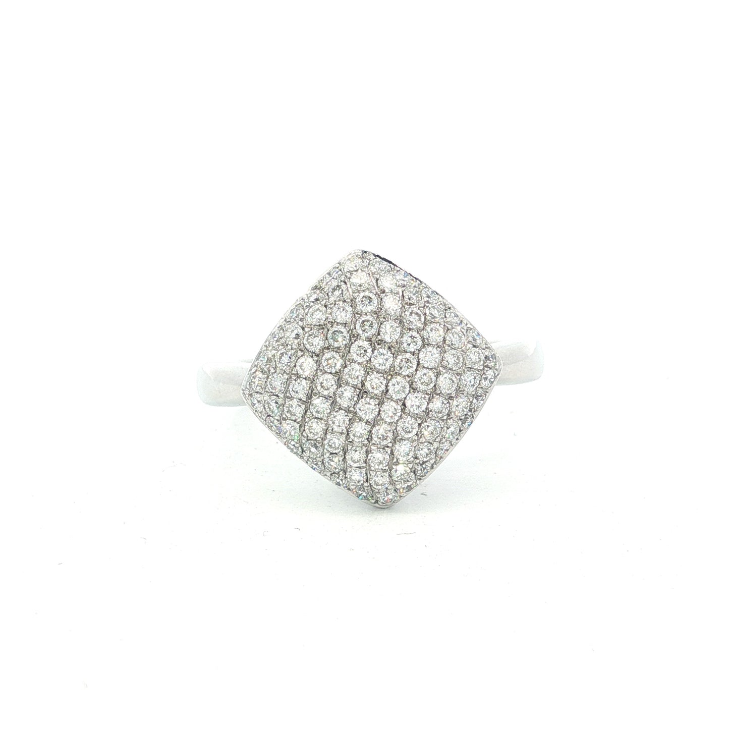 18ct White Gold Pave Set Diamond Cluster Ring