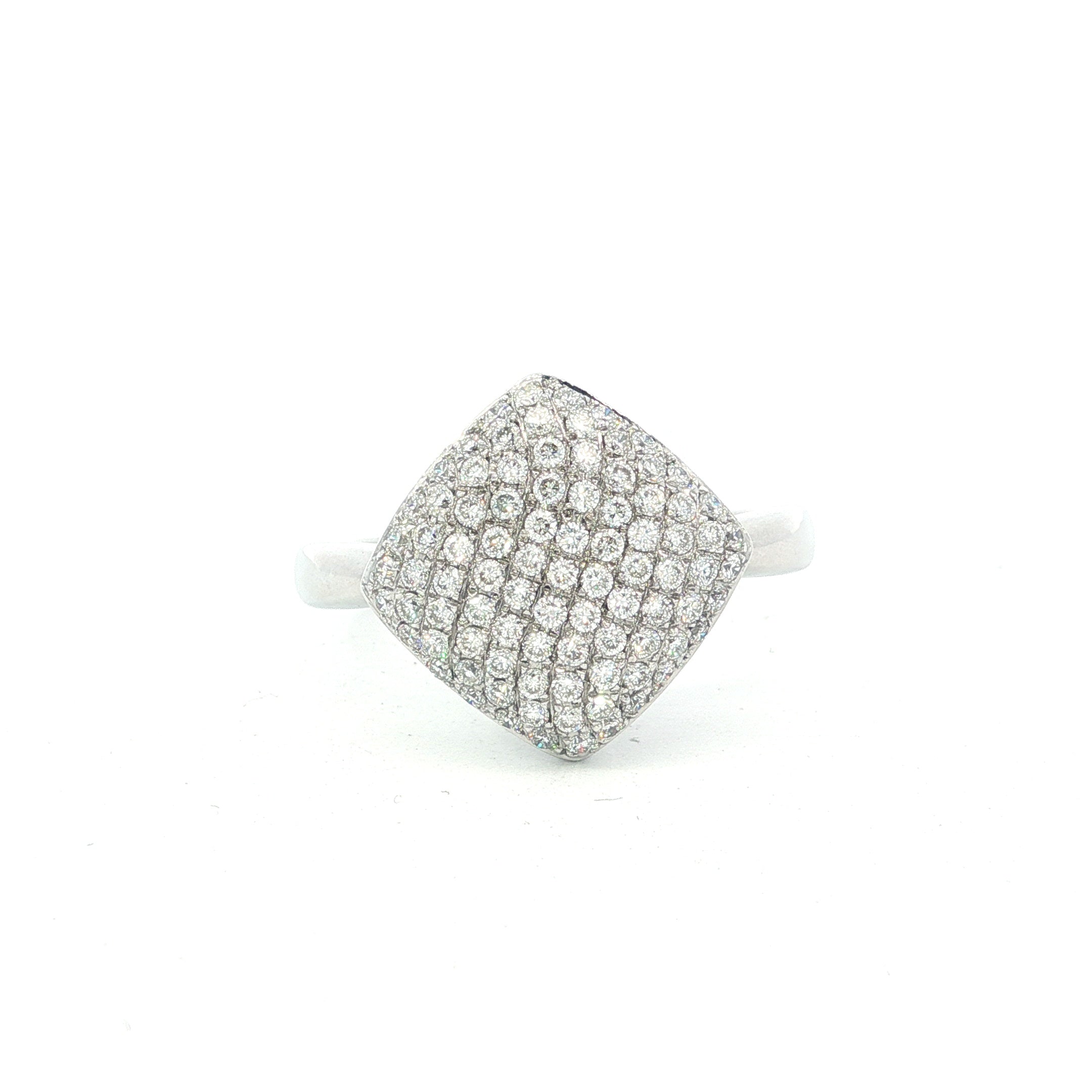 18ct White Gold Pave Set Diamond Cluster Ring