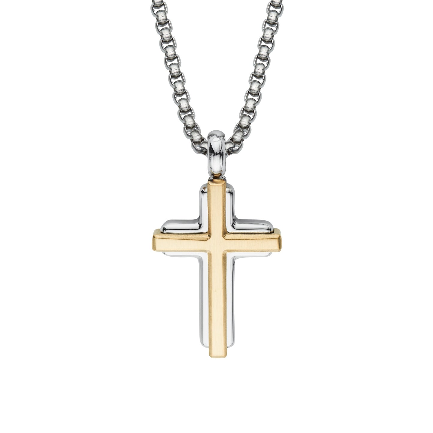 Unique & Co Stainless Steel gold Plated Cross Pendant and Chain AN-171/50cm