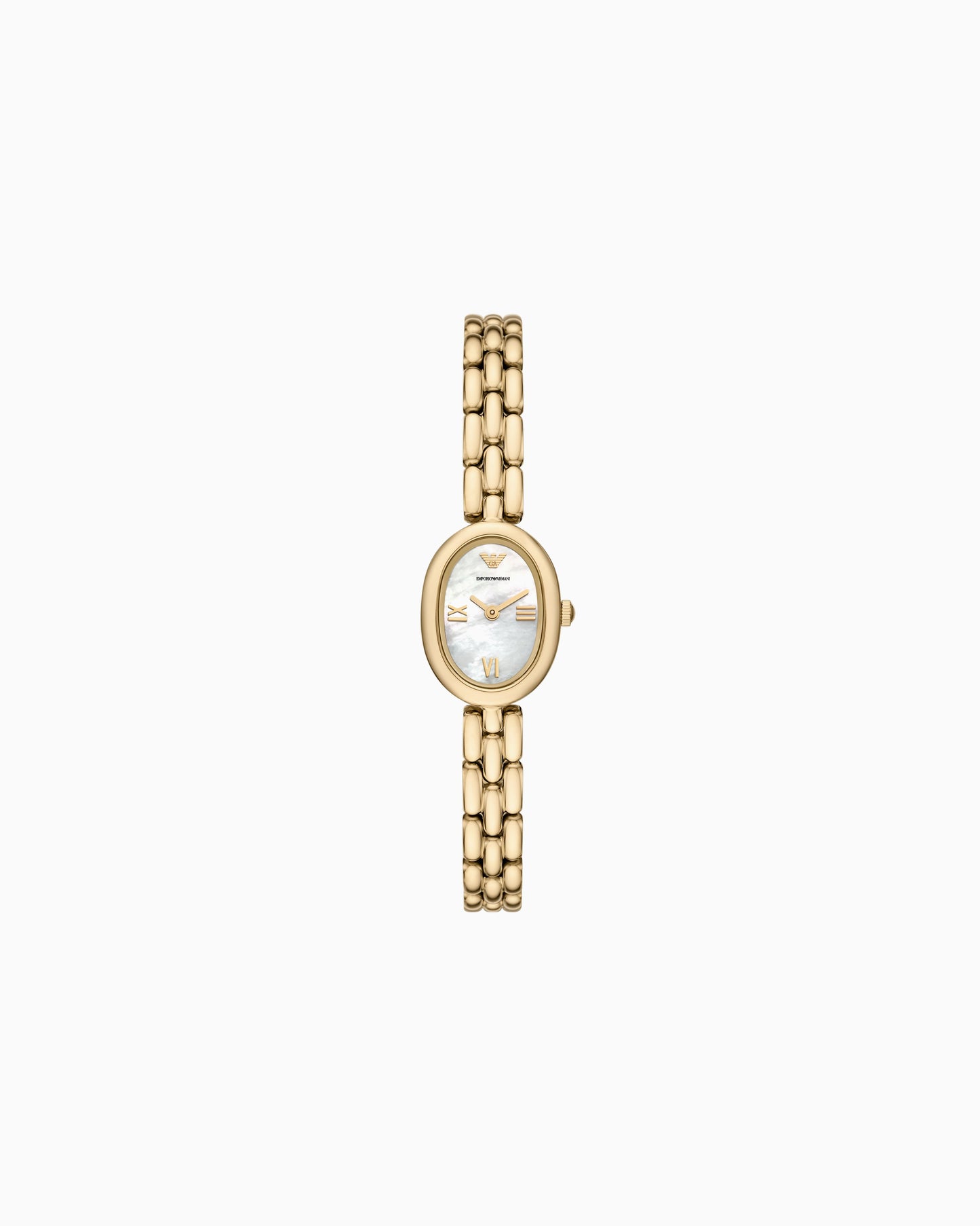 Armani Gold Tone Oval MOP Dial Watch AR11721