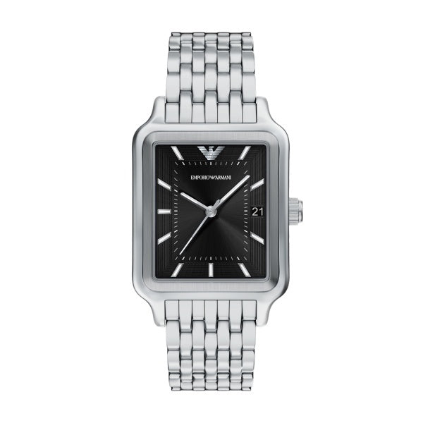 Emporio Armani Stainless Steel Black Dial Watch  AR11755