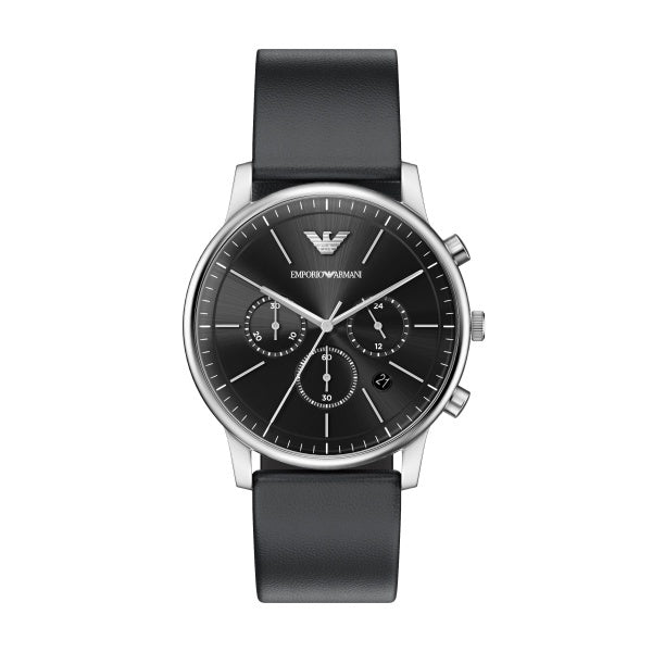 Emporio Armani Stainless Steel Black Strap Watch AR11774