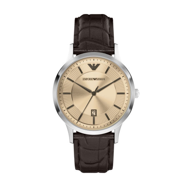 Emporio Armani Stainless Steel Brown Strap Watch AR11783