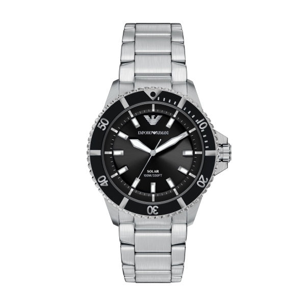 Emporio Armani World Explorer Stainles Steel Black Dial Watch  AR11787