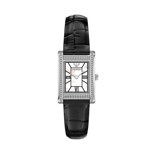 Emporio Armani Genni Black Strap MOP Dial Watch AR11803