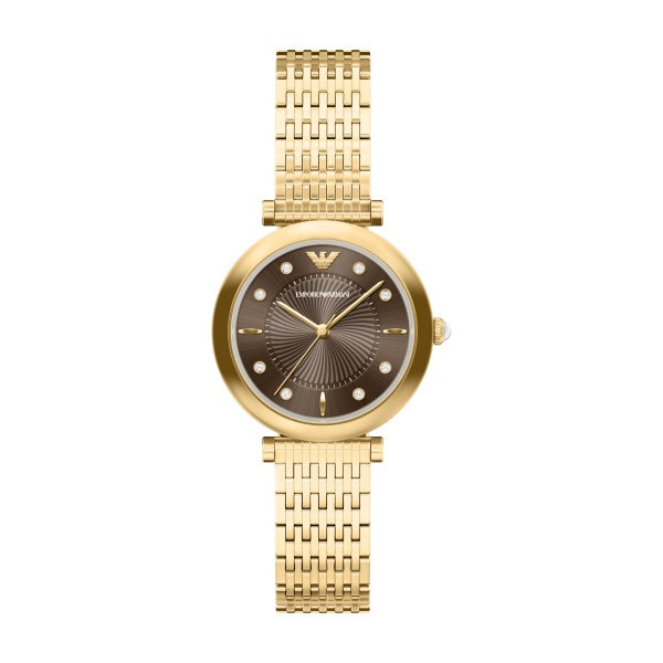 Emporio Armani Archelia Gold Tone Brown Dial Watch AR11810