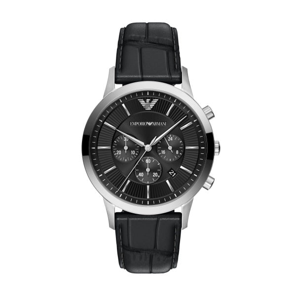 Emporio Armani Black Strap Chronograph Watch AR11820