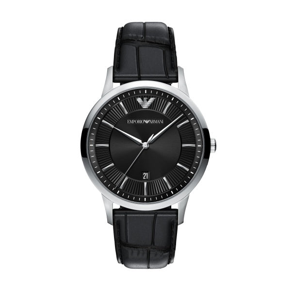 Emporio Armani S/S Black Strap Watch AR11826