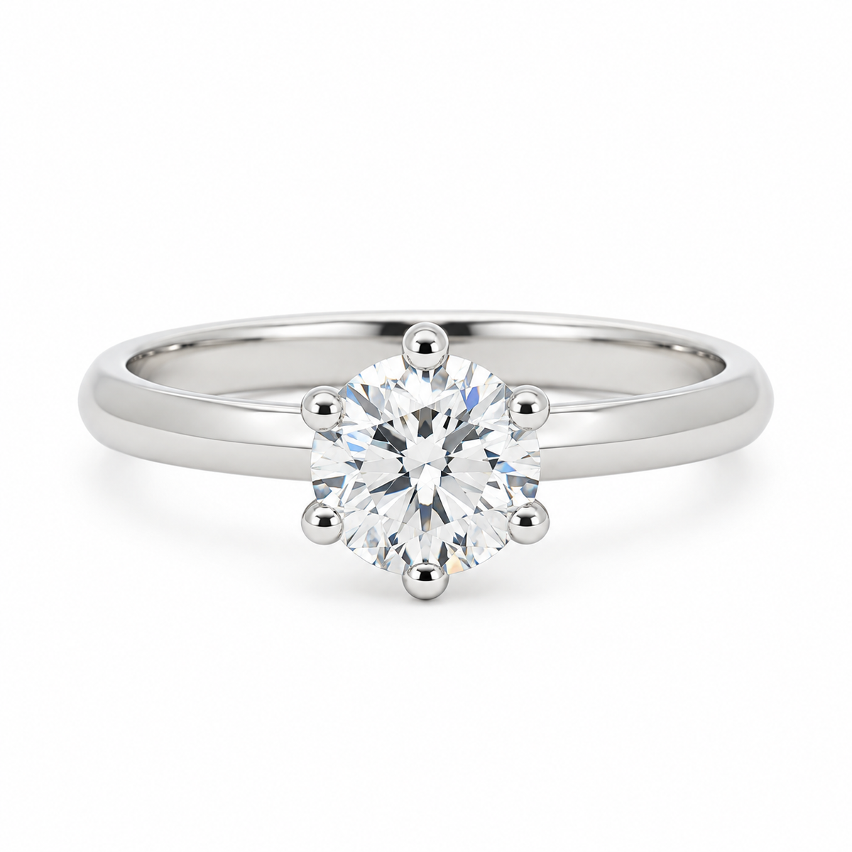 18ct White Gold Lab Grown Solitaire Diamond Ring 1.00ct D VVS2